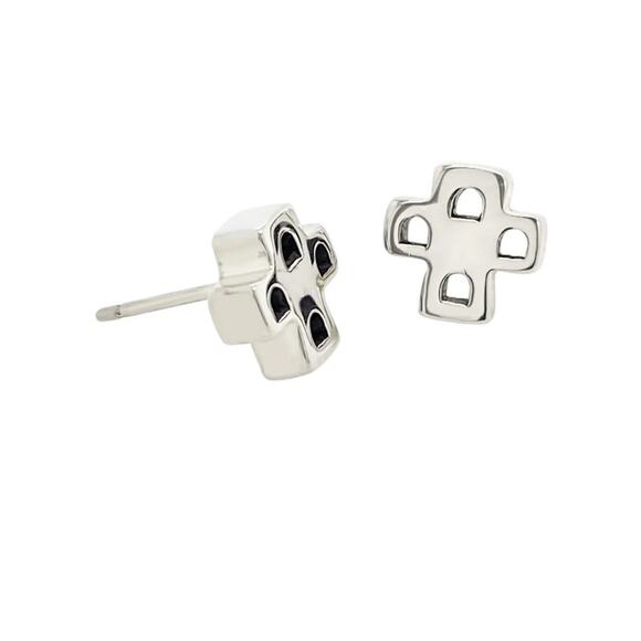 Saint by Sarah Jane Casa Cross Collection Earrings in Sterling .3” - Picture 1 of 8